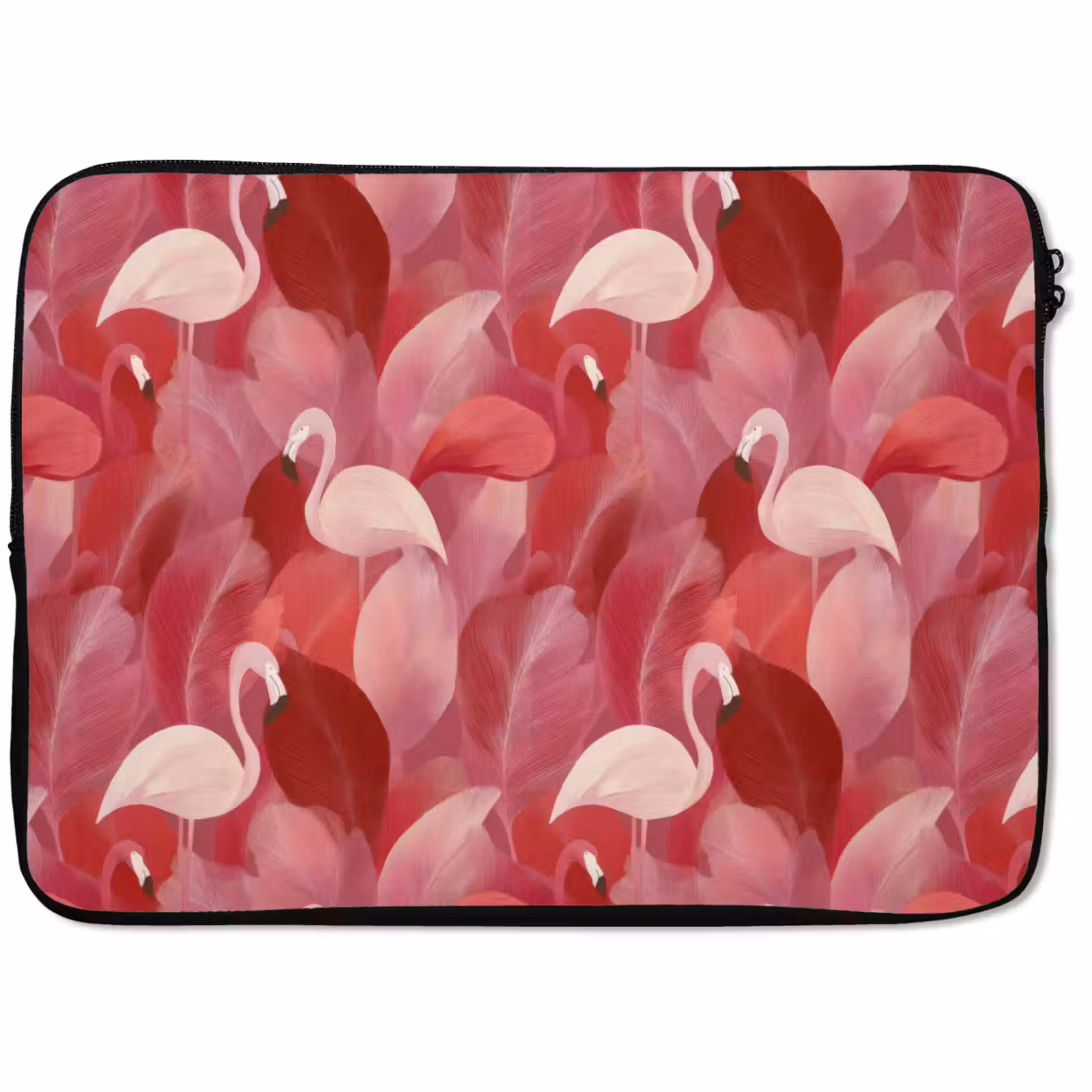 Laptophoes - Flamingo - Botanisch - Elegant - Roze - Rood — 1