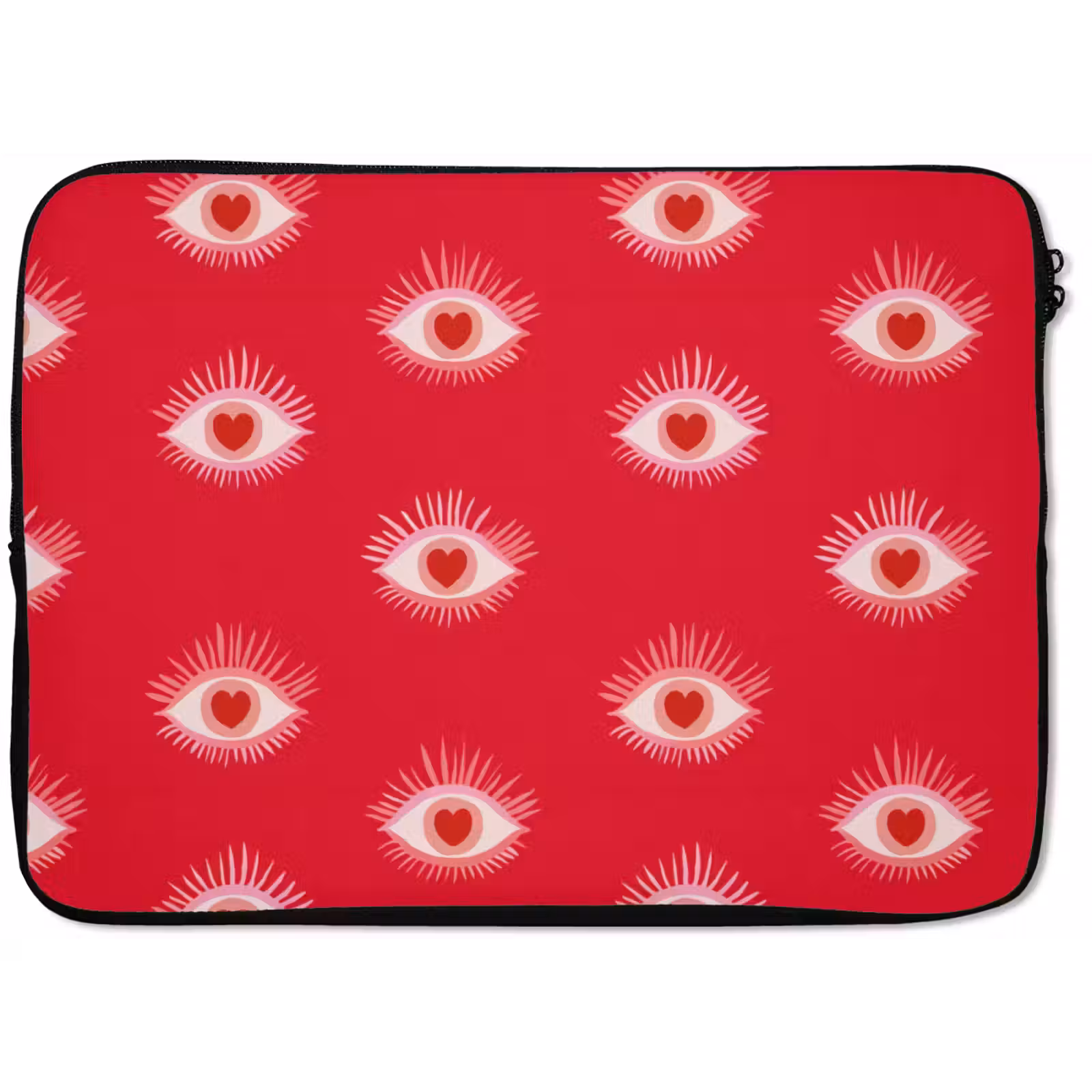 Laptophoes - Ogen - Hart - Abstract - Rood - Roze — 1