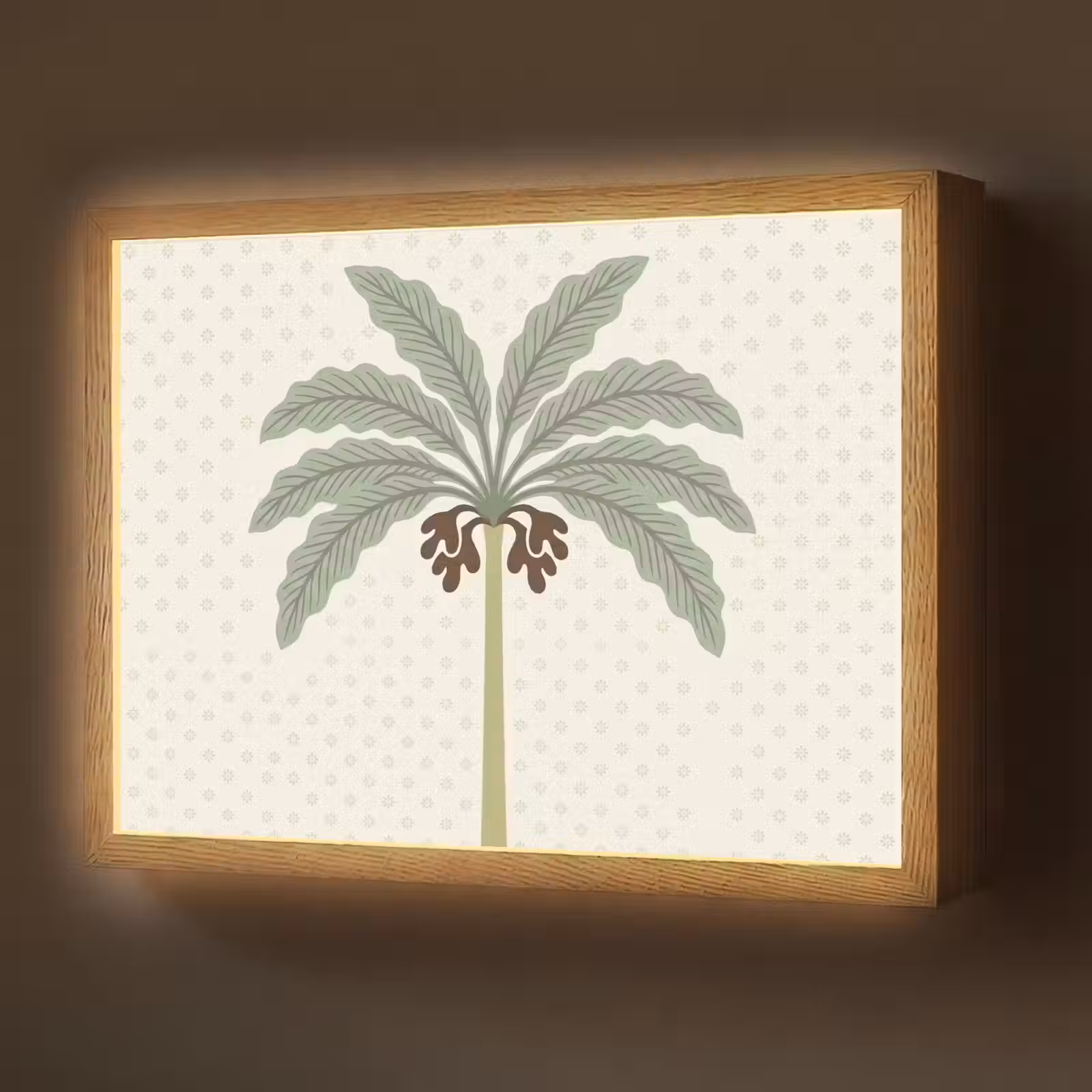 Lightbox - Wandlamp - Boom - Bladeren - Groen - Decoratief - Beige — 1