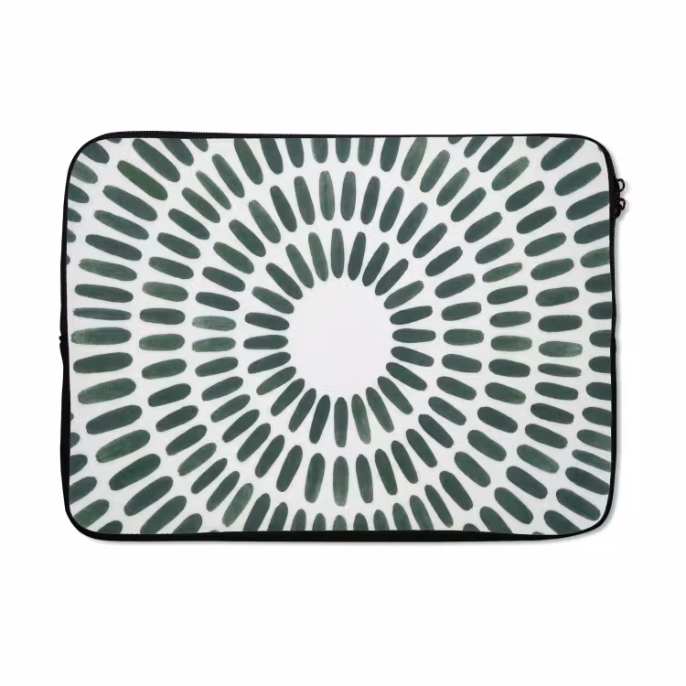 Laptophoes - Abstract - Cirkel - Patroon - Modern - Groen — 5