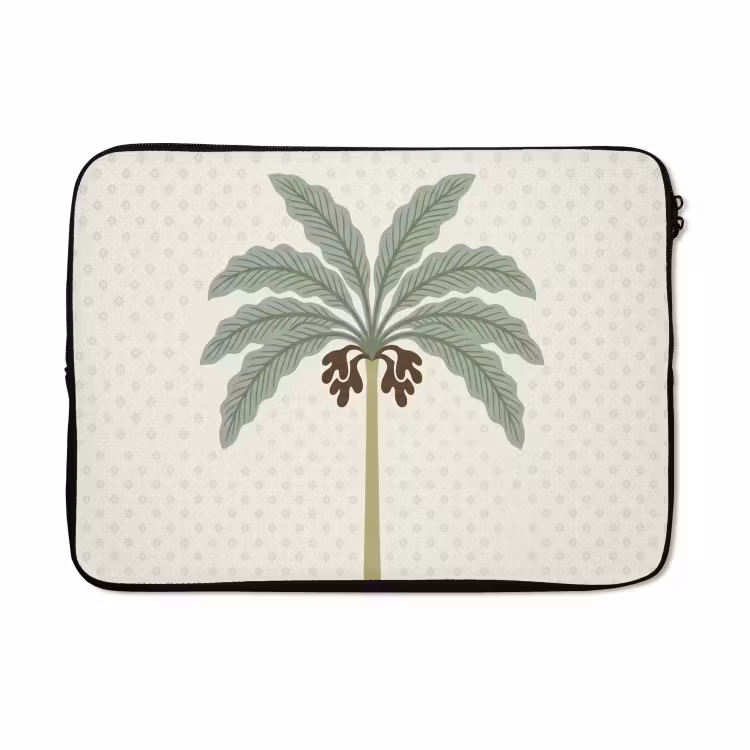 Laptophoes - Boom - Bladeren - Groen - Decoratief - Beige — 5