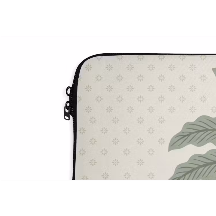 Laptophoes - Boom - Bladeren - Groen - Decoratief - Beige — 6
