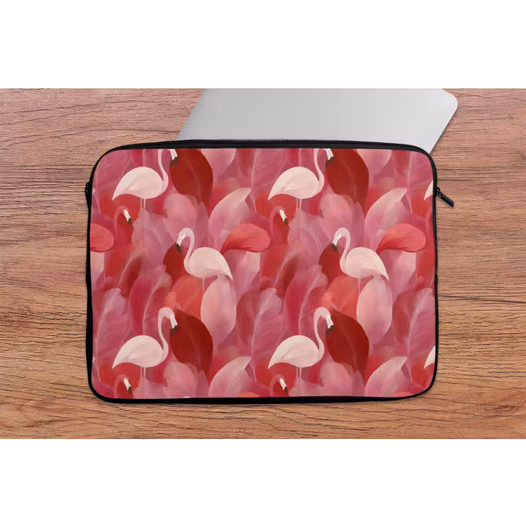 Laptophoes - Flamingo - Botanisch - Elegant - Roze - Rood — 2