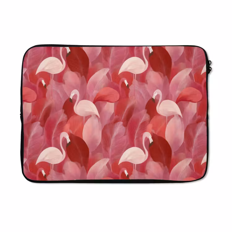 Laptophoes - Flamingo - Botanisch - Elegant - Roze - Rood — 5