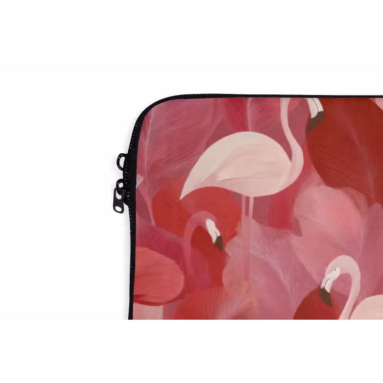 Laptophoes - Flamingo - Botanisch - Elegant - Roze - Rood — 6