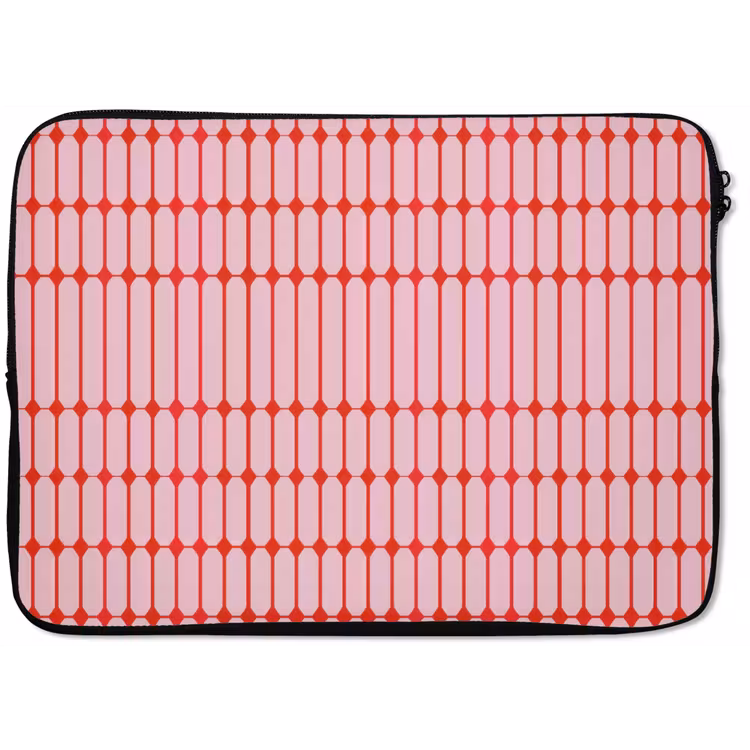 Laptophoes - Geometrisch - Minimalistisch - Rood - Roze — 1