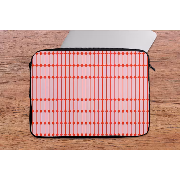 Laptophoes - Geometrisch - Minimalistisch - Rood - Roze — 2
