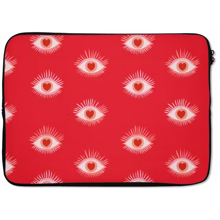 Laptophoes - Ogen - Hart - Abstract - Rood - Roze — 1