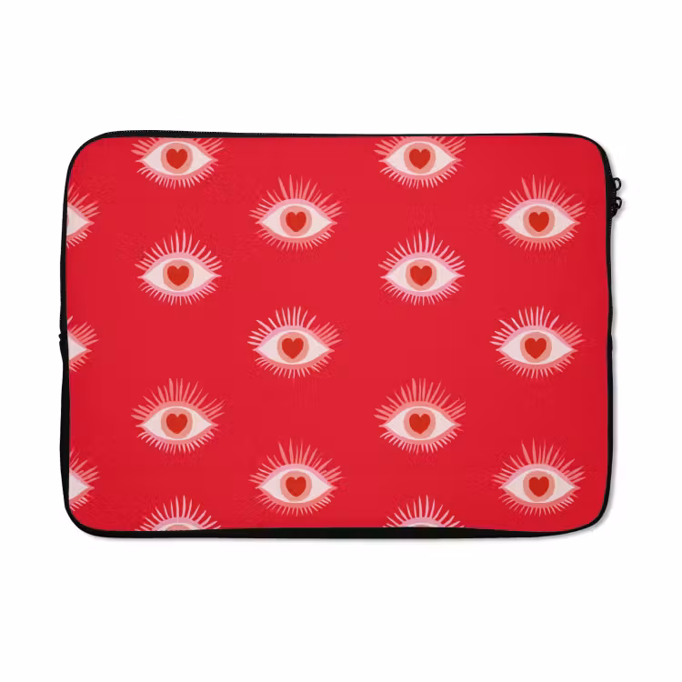 Laptophoes - Ogen - Hart - Abstract - Rood - Roze — 5