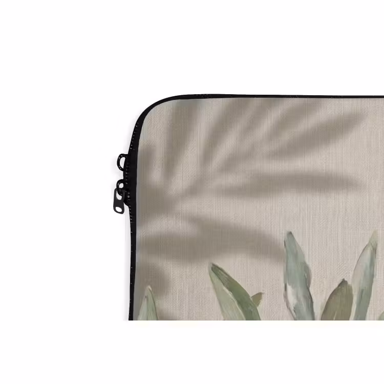 Laptophoes - Olijftak - Bladeren - Natuur - Groen - Beige — 6
