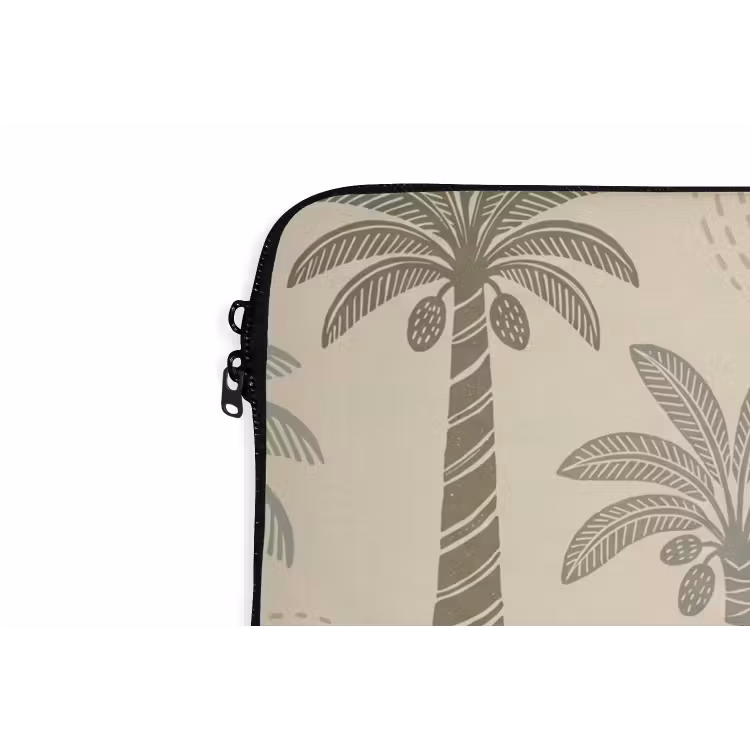 Laptophoes - Palmbomen - Patroon - Tropisch - Beige — 6