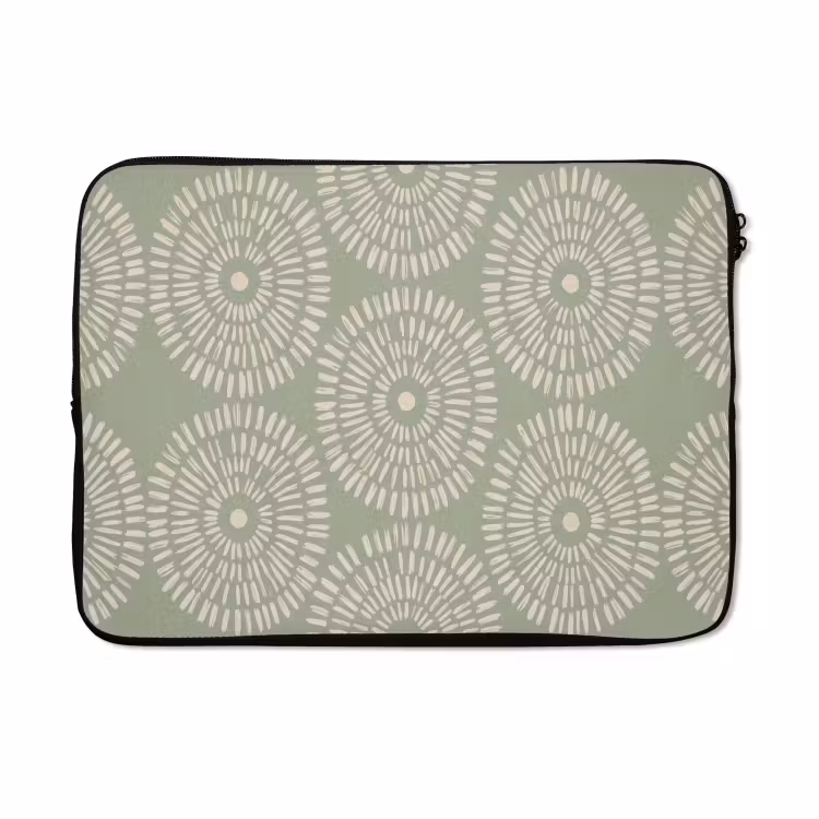 Laptophoes - Patroon - Cirkels - Abstract - Modern - Groen — 5