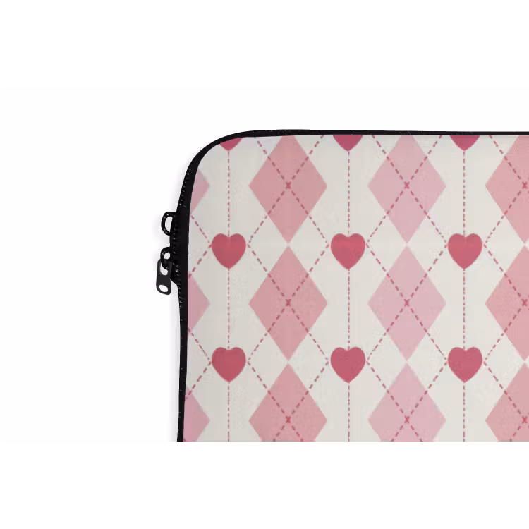 Laptophoes - Ruiten - Klassiek - Roze - Wit — 6