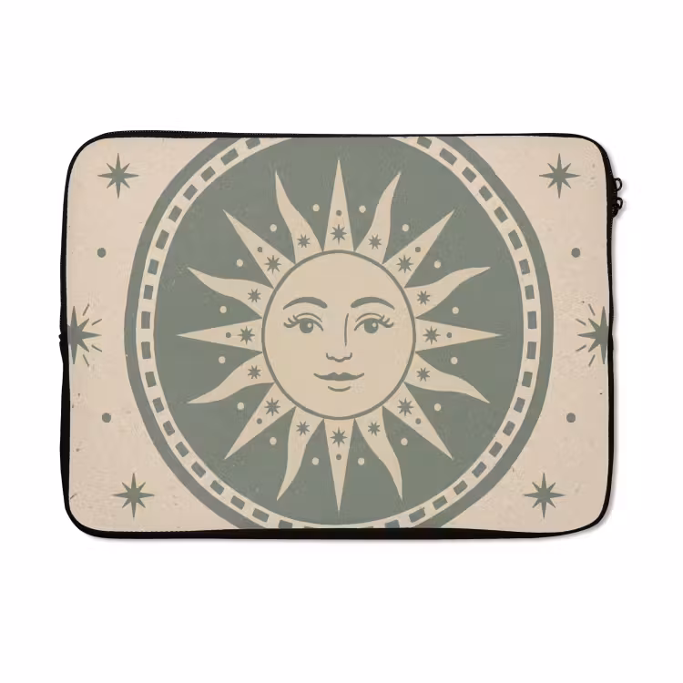 Laptophoes - Zon - Sterren - Astrologie - Vintage - Groen — 5