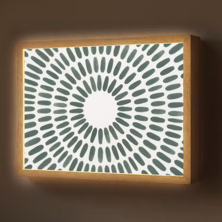 Lightbox - Wandlamp - Abstract - Cirkel - Patroon - Modern - Groen — 1