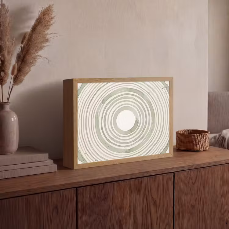 Lightbox - Wandlamp - Abstractie - Cirkels - Waterverf - Groen - Modern — 4