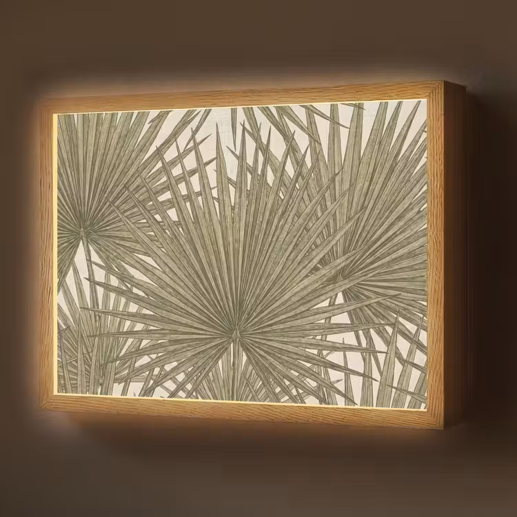 Lightbox - Wandlamp - Blad - Tropisch - Patroon - Natuur - Groen — 1