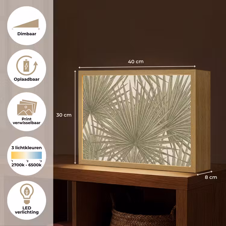 Lightbox - Wandlamp - Blad - Tropisch - Patroon - Natuur - Groen — 10