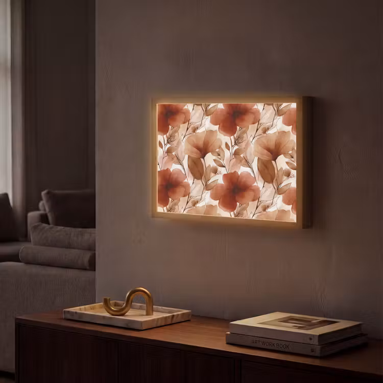 Lightbox - Wandlamp - Bloemen - Aquarel - Botanisch - Terracotta — 2