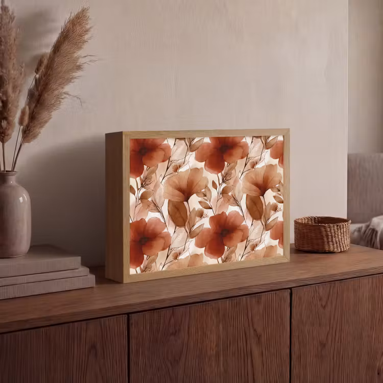 Lightbox - Wandlamp - Bloemen - Aquarel - Botanisch - Terracotta — 4