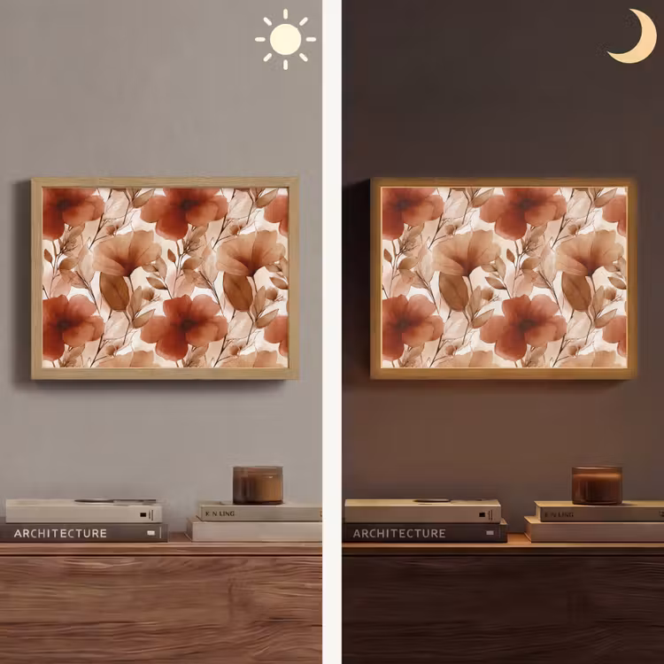 Lightbox - Wandlamp - Bloemen - Aquarel - Botanisch - Terracotta — 6