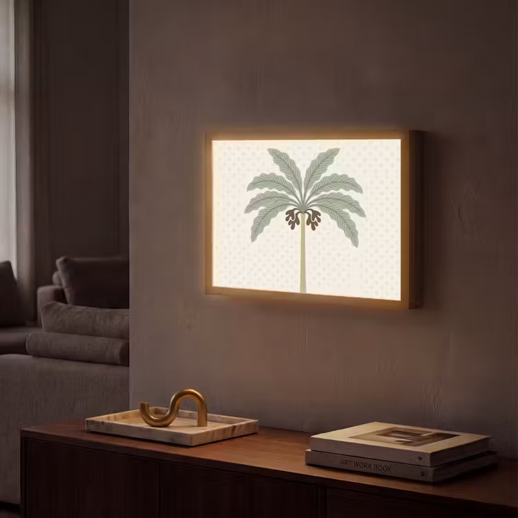 Lightbox - Wandlamp - Boom - Bladeren - Groen - Decoratief - Beige — 2