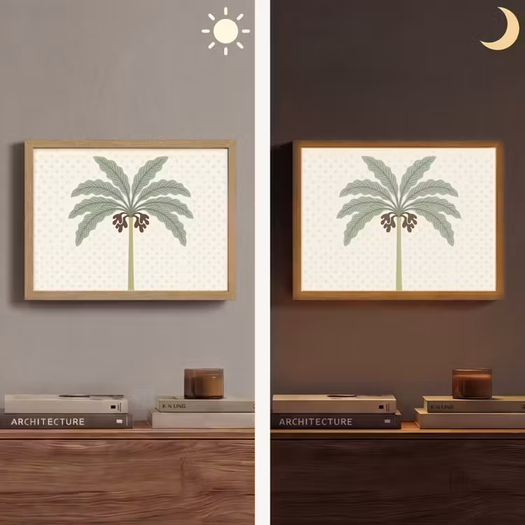 Lightbox - Wandlamp - Boom - Bladeren - Groen - Decoratief - Beige — 6