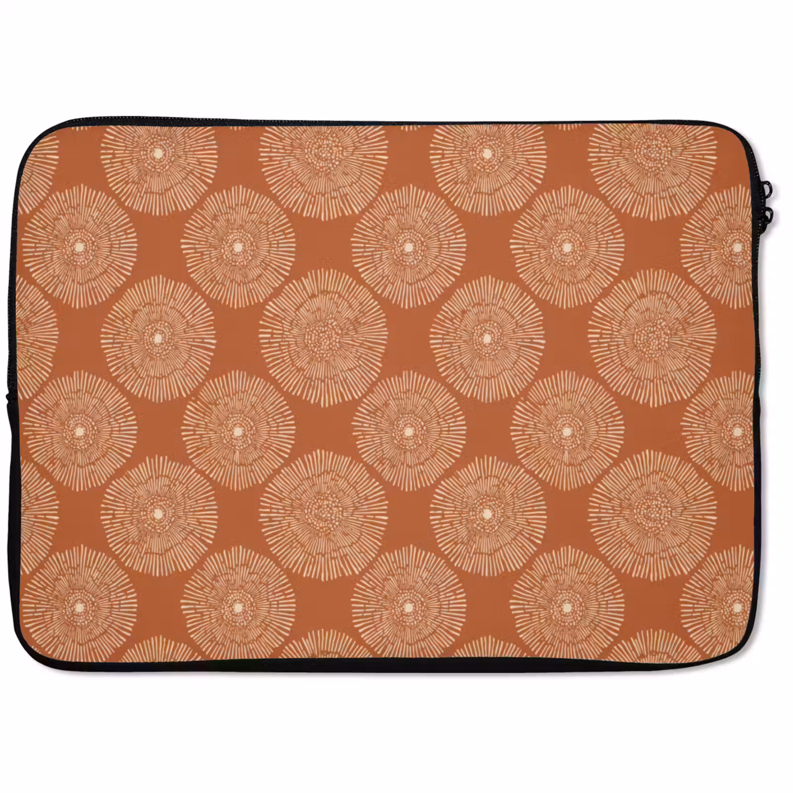 Laptophoes - Cirkels - Grafisch - Patroon - Terracotta — 1