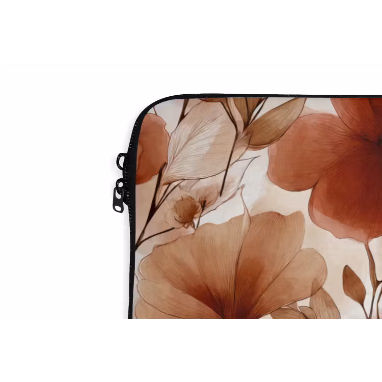 Laptophoes - Bloemen - Aquarel - Botanisch - Terracotta — 6