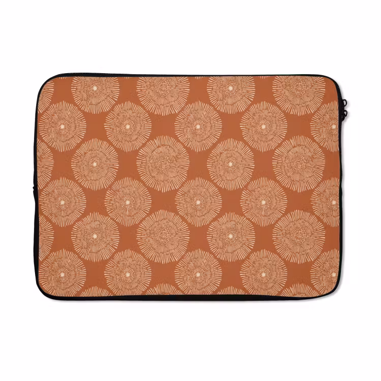 Laptophoes - Cirkels - Grafisch - Patroon - Terracotta — 5
