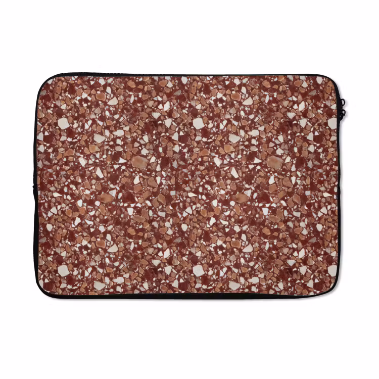 Laptophoes - Terrazzo - Patroon - Steentextuur - Roodbruin — 5