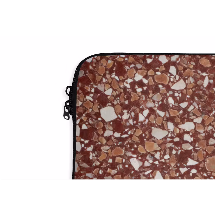 Laptophoes - Terrazzo - Patroon - Steentextuur - Roodbruin — 6