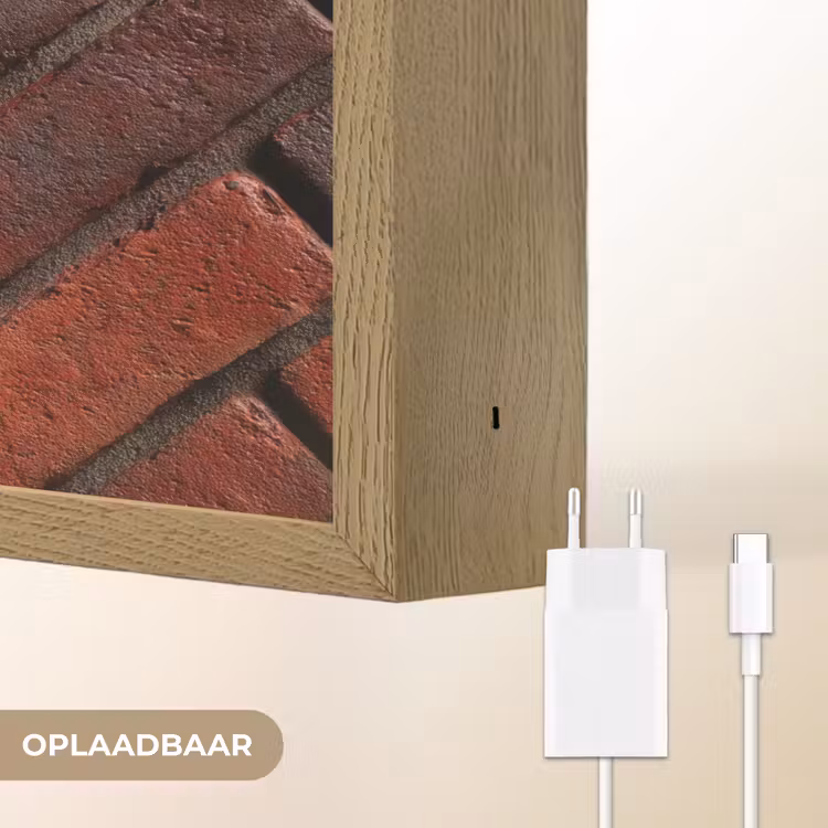 Lightbox - Wandlamp - Bakstenen - Visgraat - Structuur - Roodbruin — 7