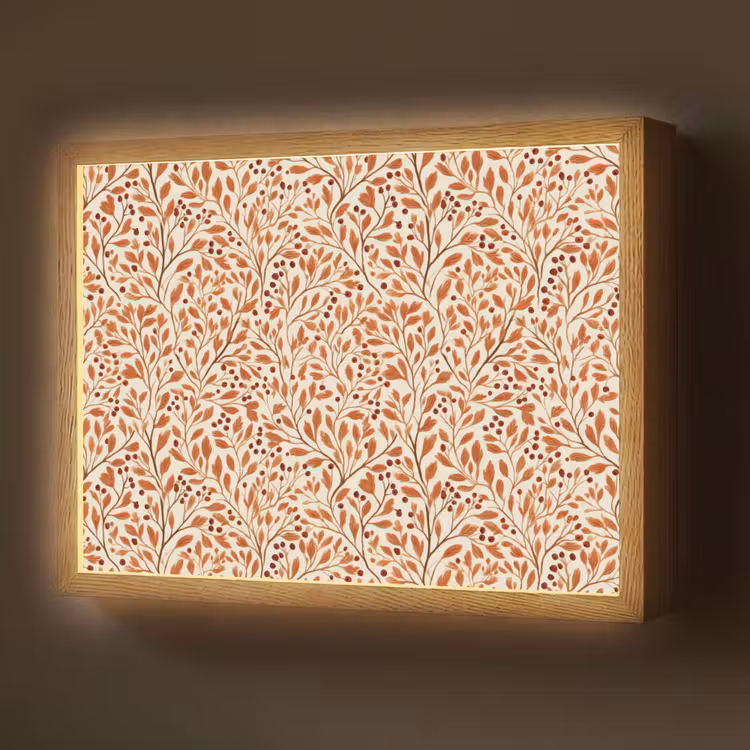 Lightbox - Wandlamp - Bladeren - Botanisch - Terracotta — 1