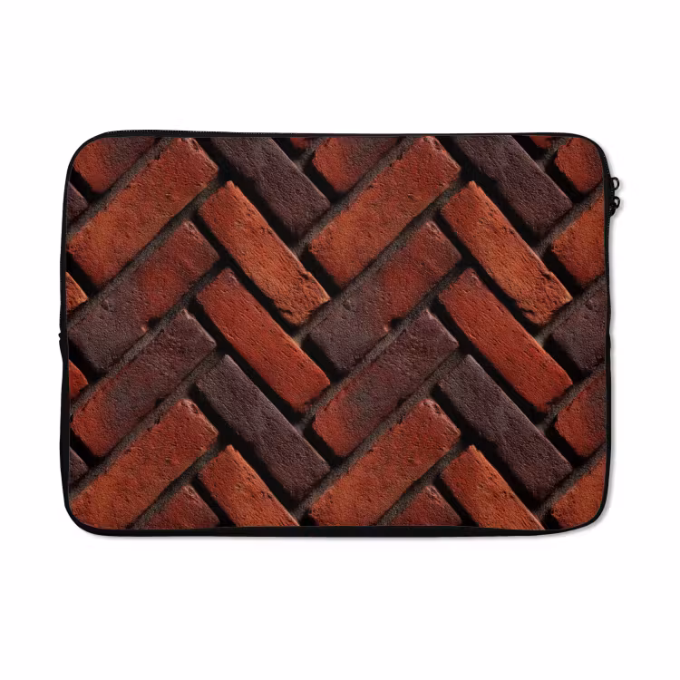 Laptophoes - Bakstenen - Visgraat - Structuur - Roodbruin — 5