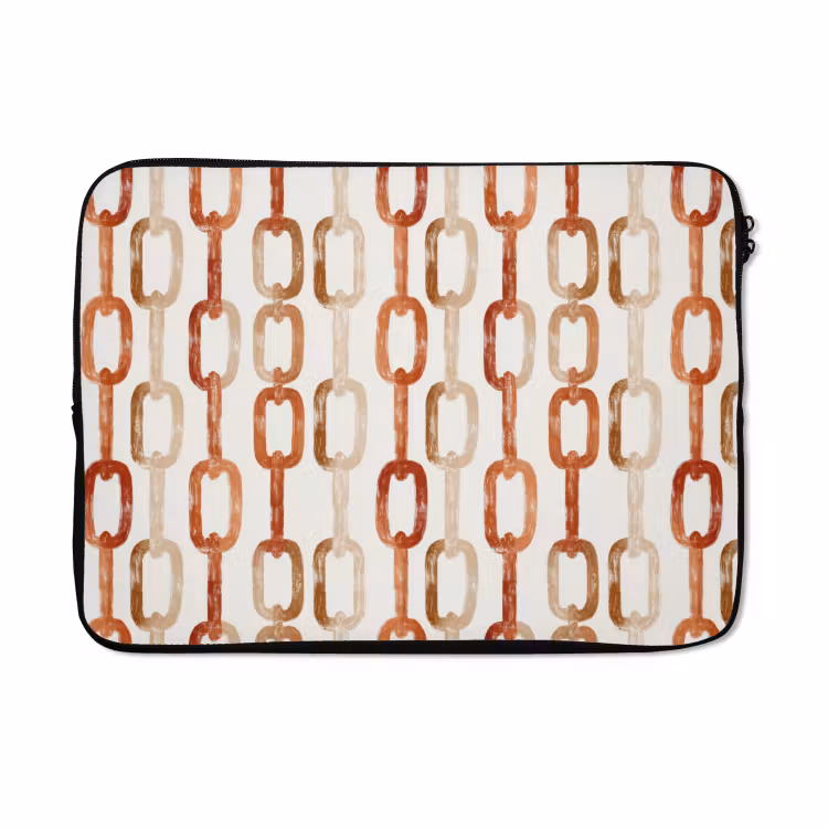 Laptophoes - Schakels - Patroon - Aquarel - Terracotta — 5
