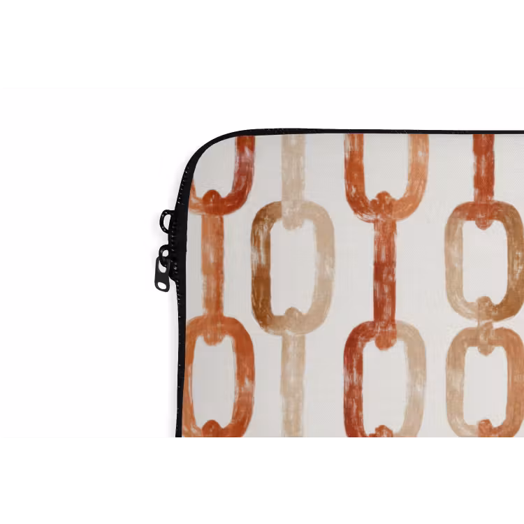 Laptophoes - Schakels - Patroon - Aquarel - Terracotta — 6