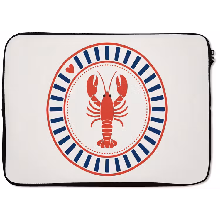 Laptophoes - Zeeleven - Kreeft - Embleem - Grafisch - Rood — 1