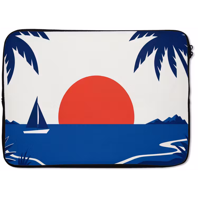 Laptophoes - Zonsondergang - Zee - Palmboom - Tropisch - Modern — 1