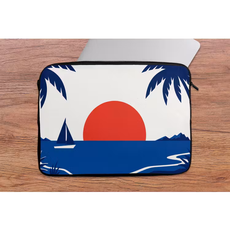 Laptophoes - Zonsondergang - Zee - Palmboom - Tropisch - Modern — 2