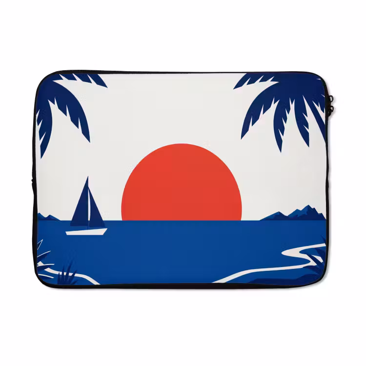 Laptophoes - Zonsondergang - Zee - Palmboom - Tropisch - Modern — 5