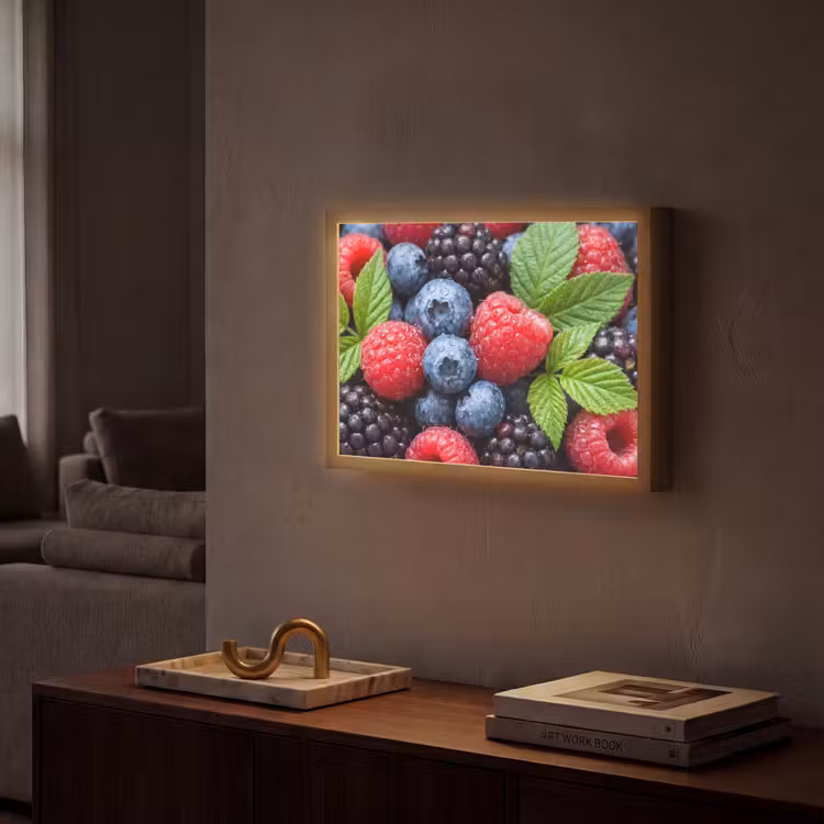 Lightbox - Wandlamp - Bessen - Vers - Waterdruppels - Kleurrijk - Eten — 2