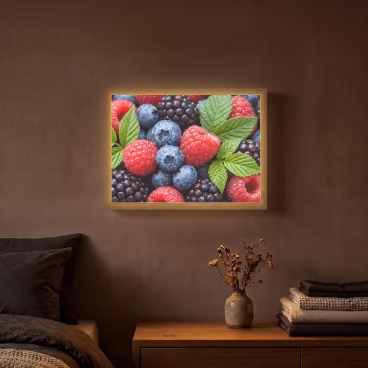 Lightbox - Wandlamp - Bessen - Vers - Waterdruppels - Kleurrijk - Eten — 3