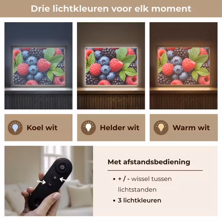 Lightbox - Wandlamp - Bessen - Vers - Waterdruppels - Kleurrijk - Eten — 8