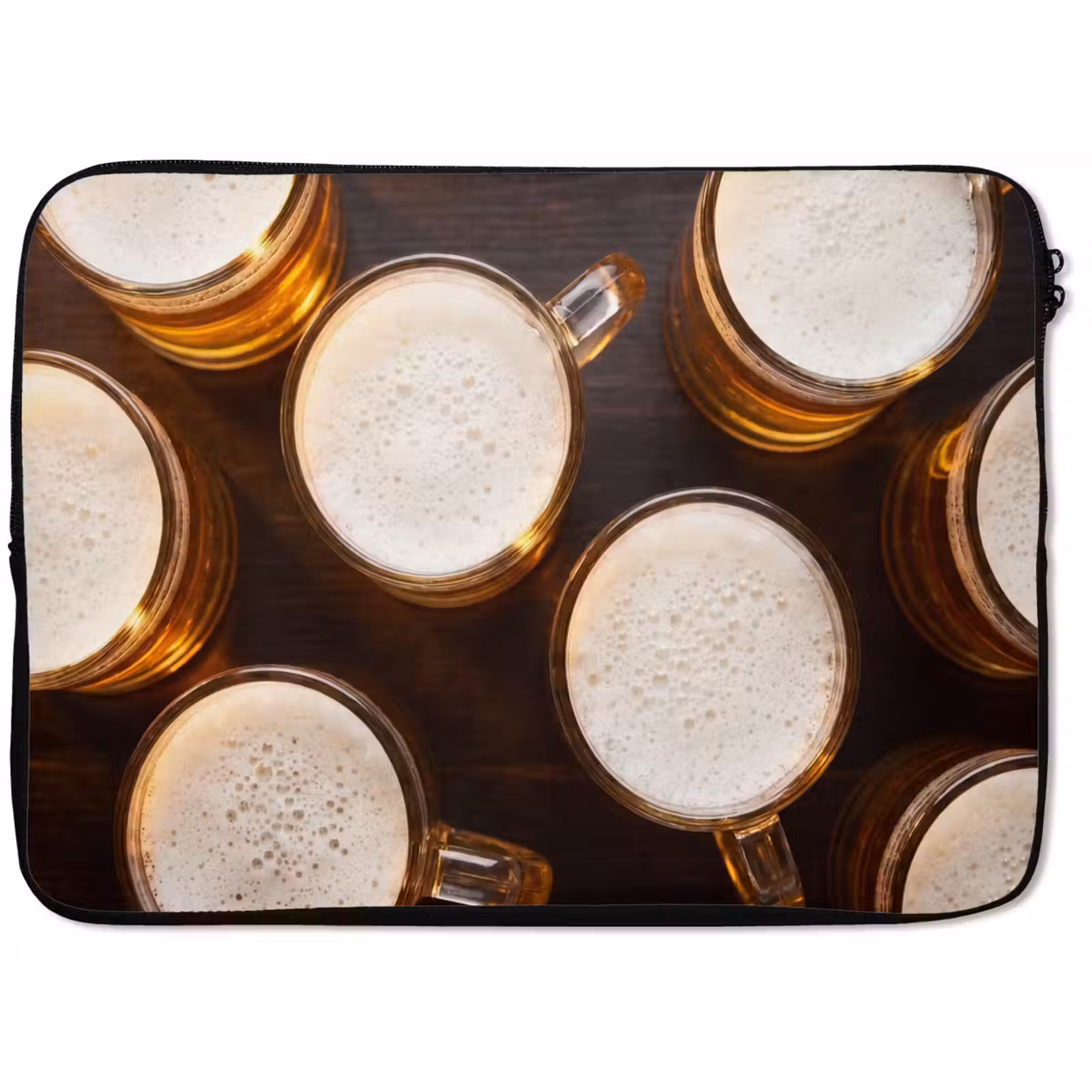 Laptophoes - Bier - Glazen - Schuim - Hout - Drank — 1