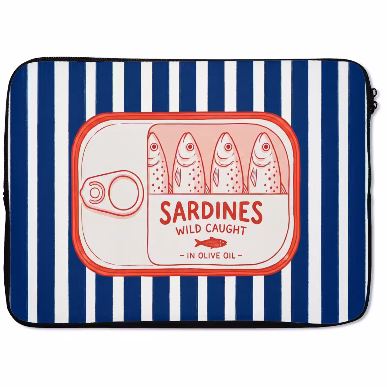 Laptophoes - Eten - Vis - Blik - Illustratie - Rood — 1