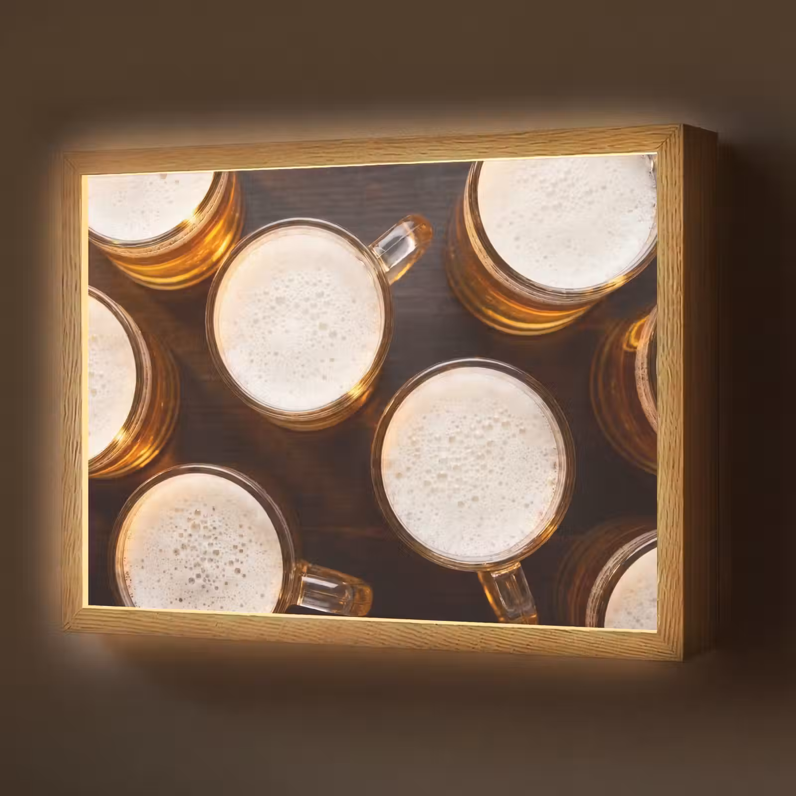 Lightbox - Wandlamp - Bier - Glazen - Schuim - Hout - Drank — 1
