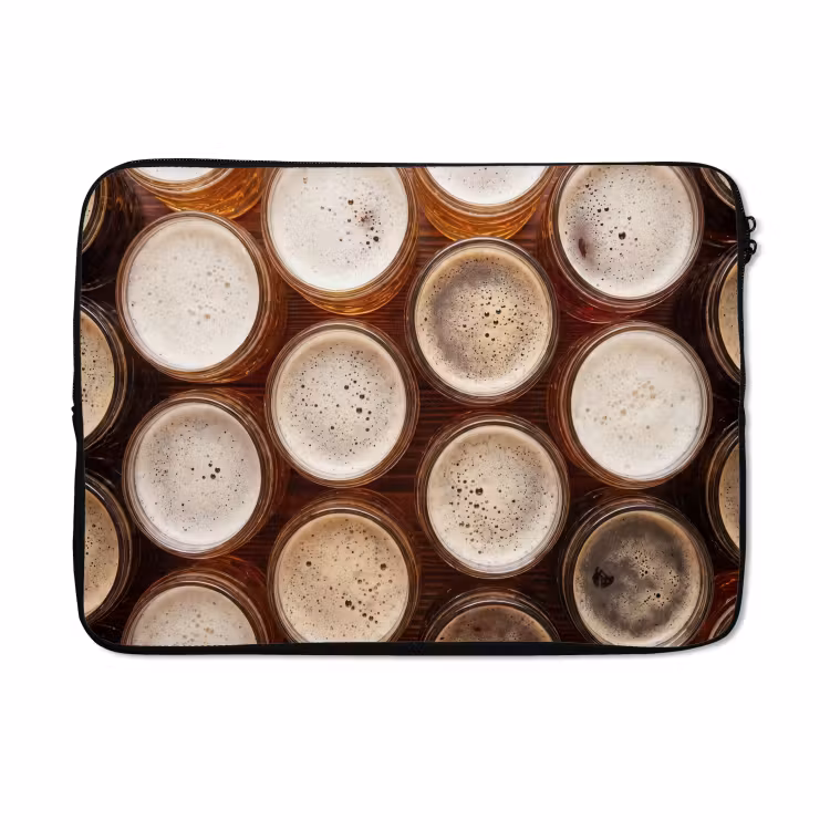 Laptophoes - Eten - Glazen - Drank - Patroon - Bruin — 5