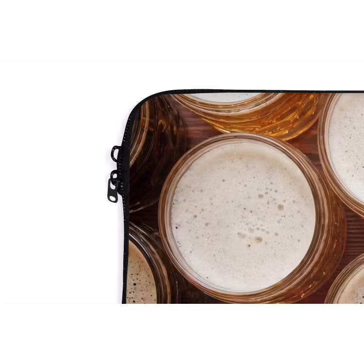 Laptophoes - Eten - Glazen - Drank - Patroon - Bruin — 6