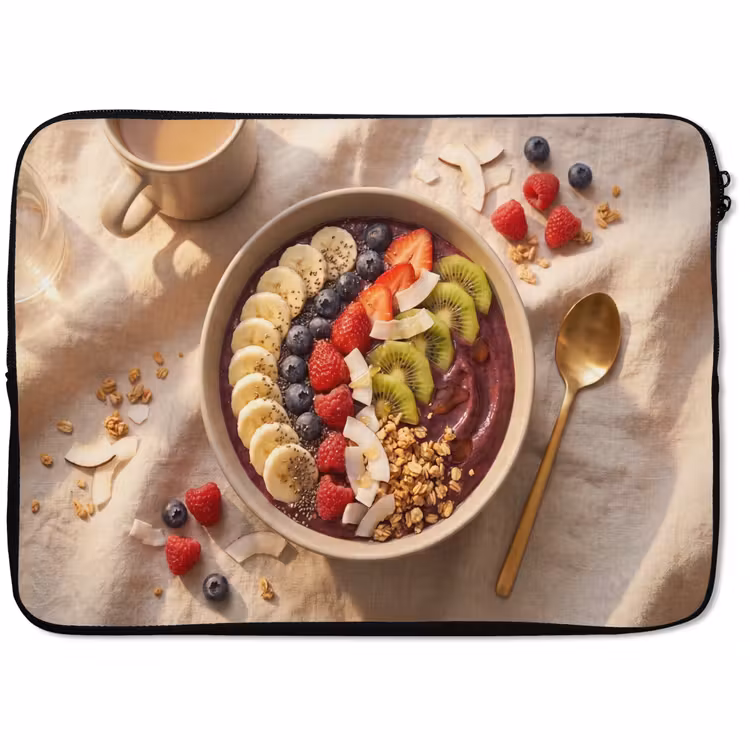 Laptophoes - Eten - Ontbijtkom - Fruit - Gezond - Kleurrijk — 1